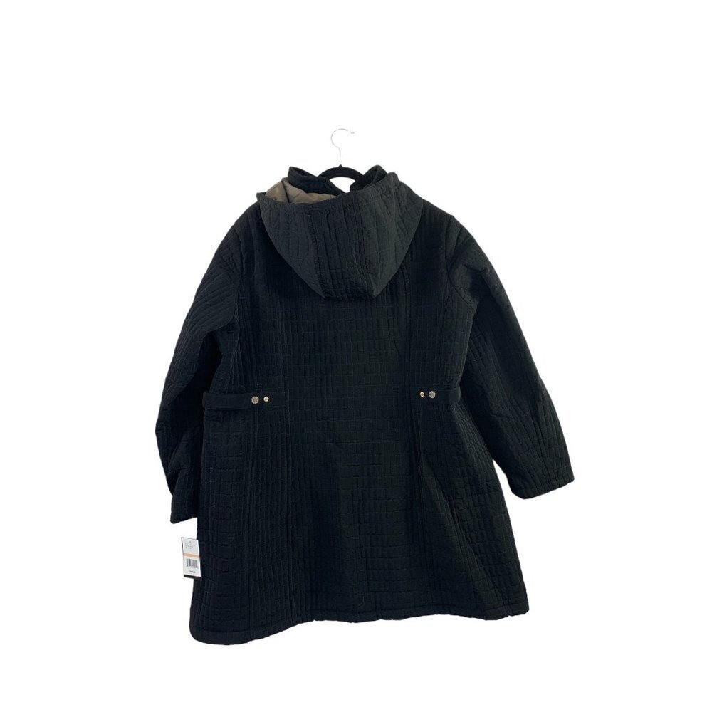 Miss Gallery Women's Black Coat With Hood - Picture 2 of 6